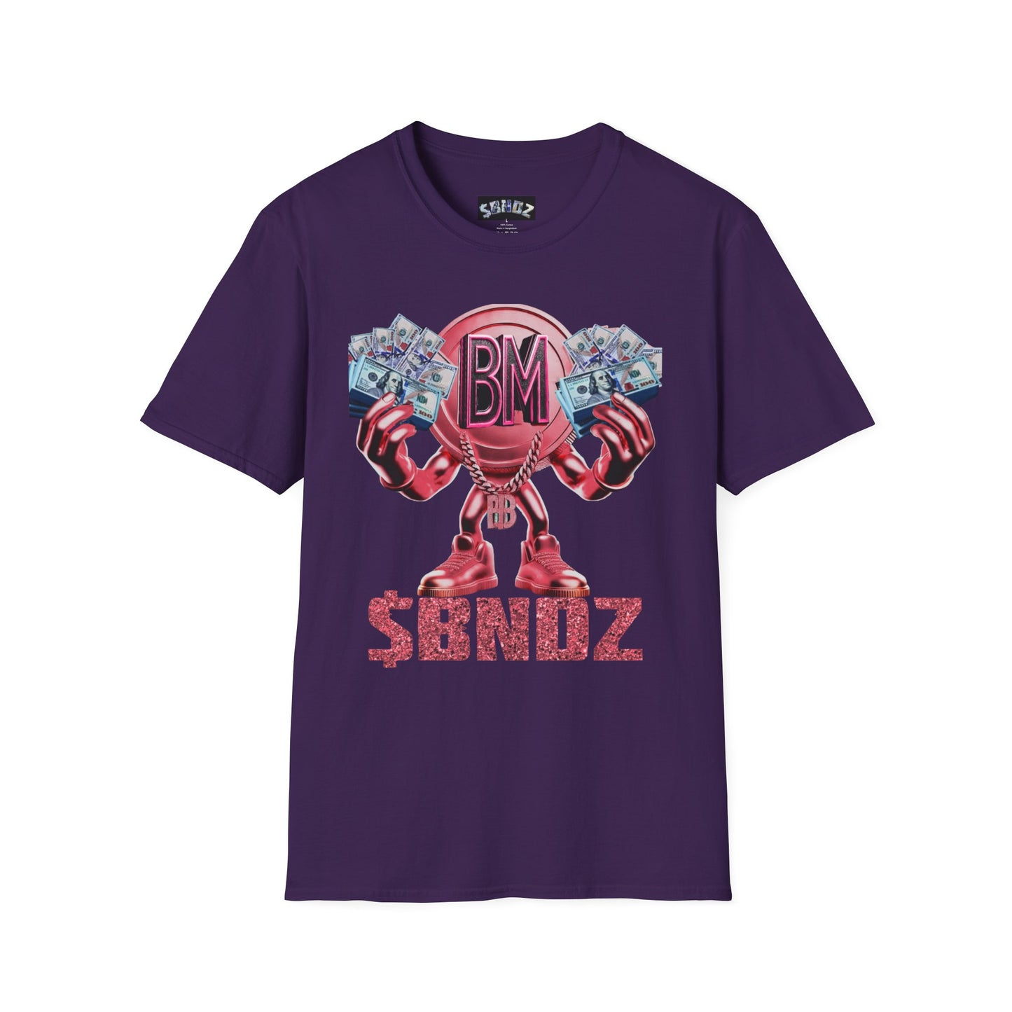 Pink $BNDZ Unisex Softstyle T-Shirt - Fun Graphic Tee for Money Lovers