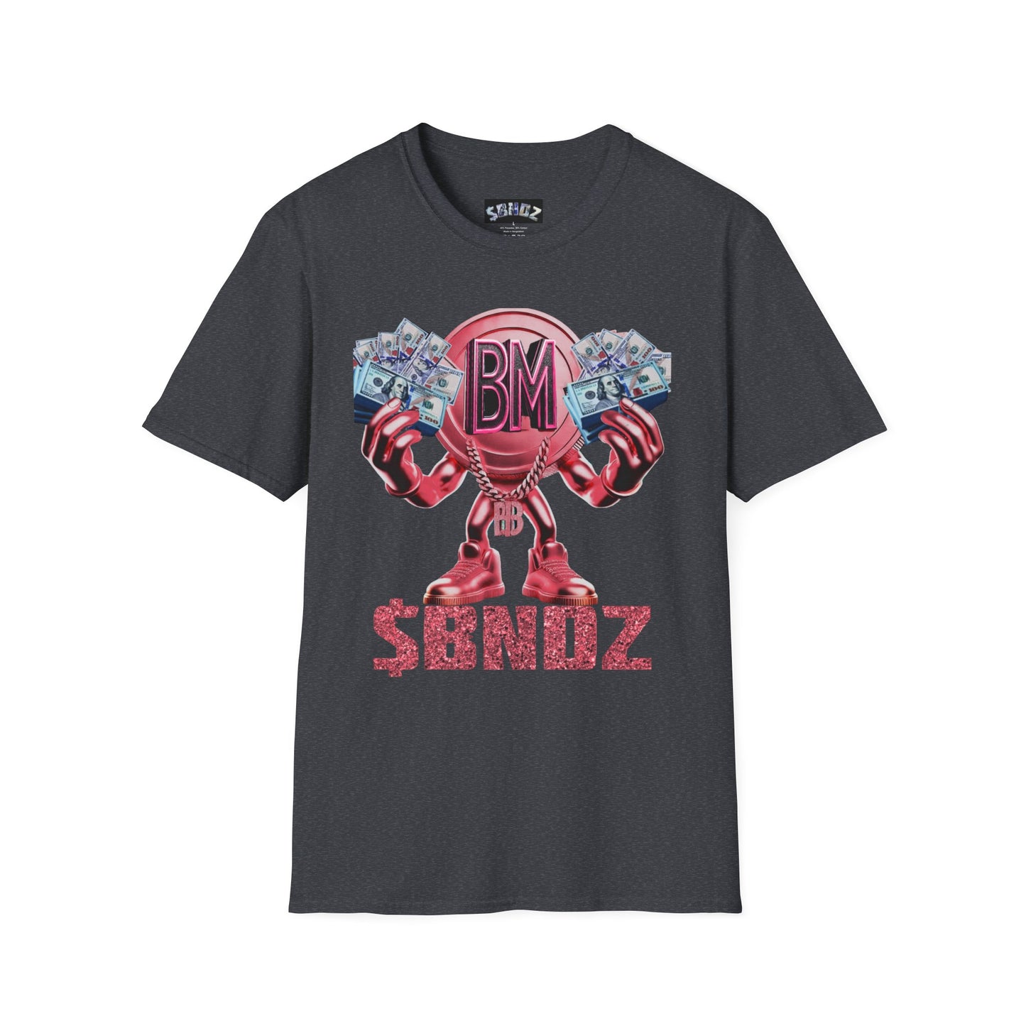 Pink $BNDZ Unisex Softstyle T-Shirt - Fun Graphic Tee for Money Lovers