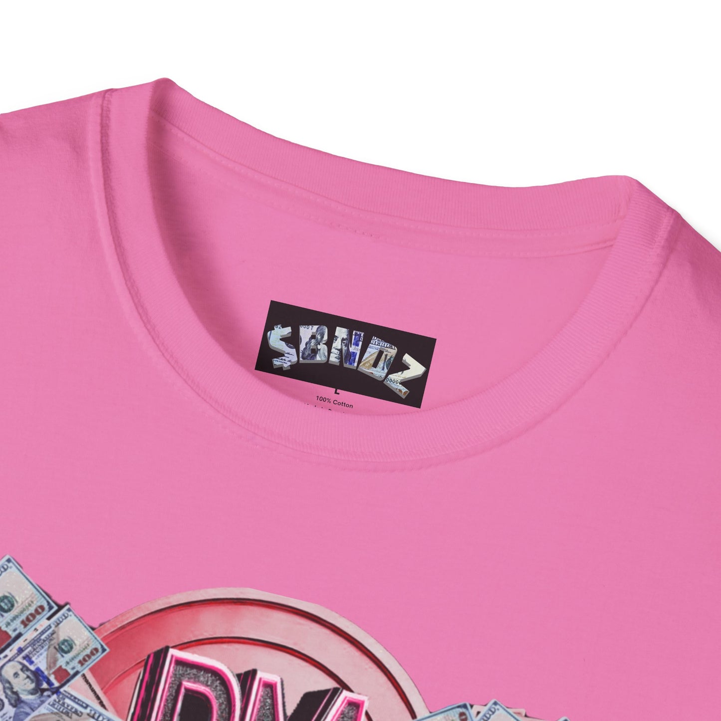 Pink $BNDZ Unisex Softstyle T-Shirt - Fun Graphic Tee for Money Lovers