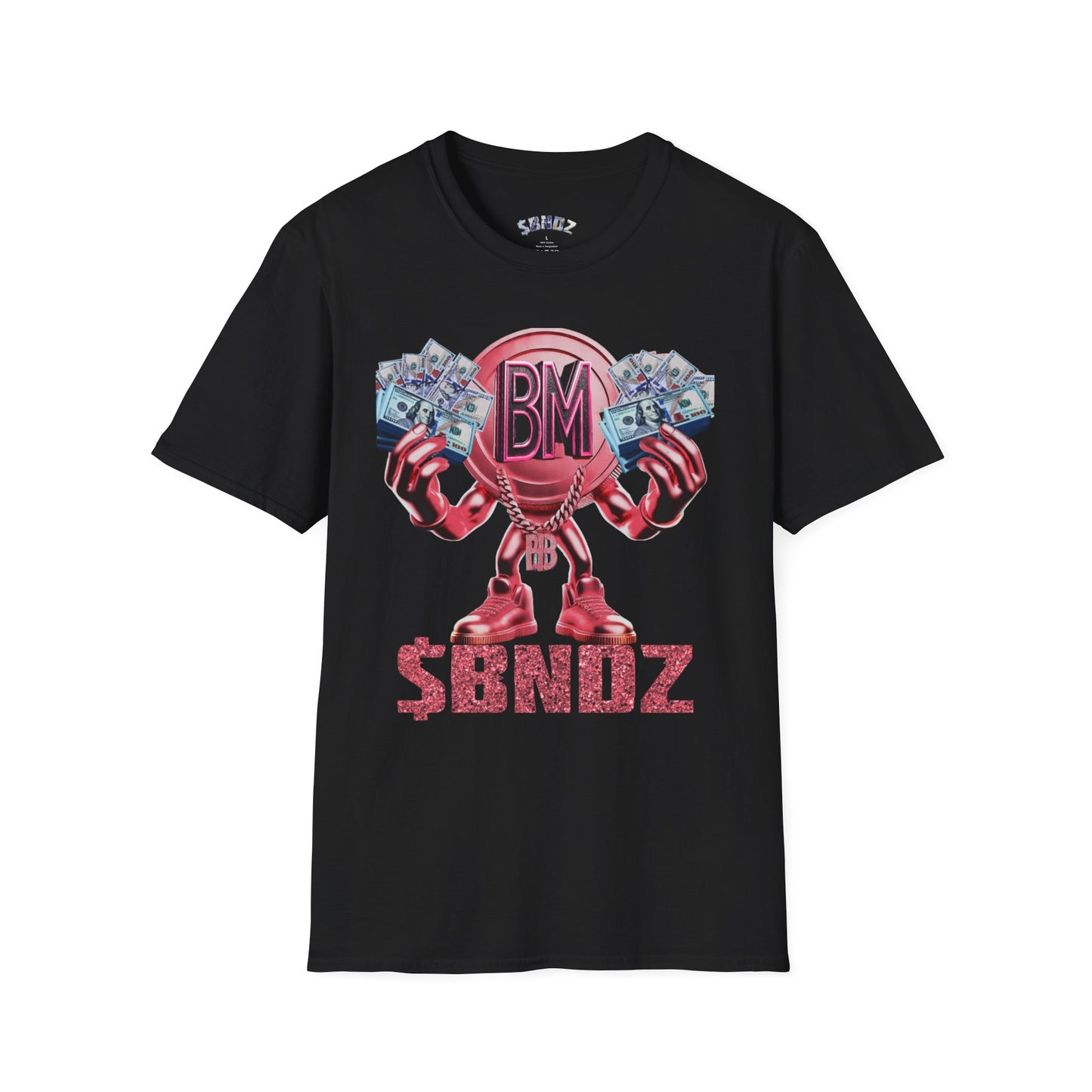 Pink $BNDZ Unisex Softstyle T-Shirt - Fun Graphic Tee for Money Lovers