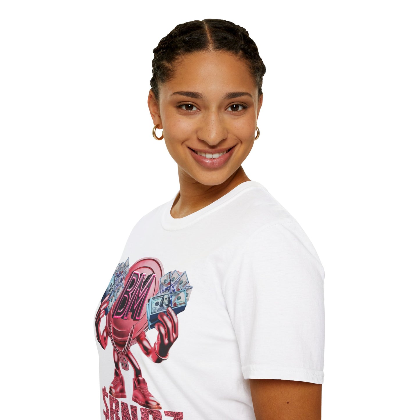Pink $BNDZ Unisex Softstyle T-Shirt - Fun Graphic Tee for Money Lovers