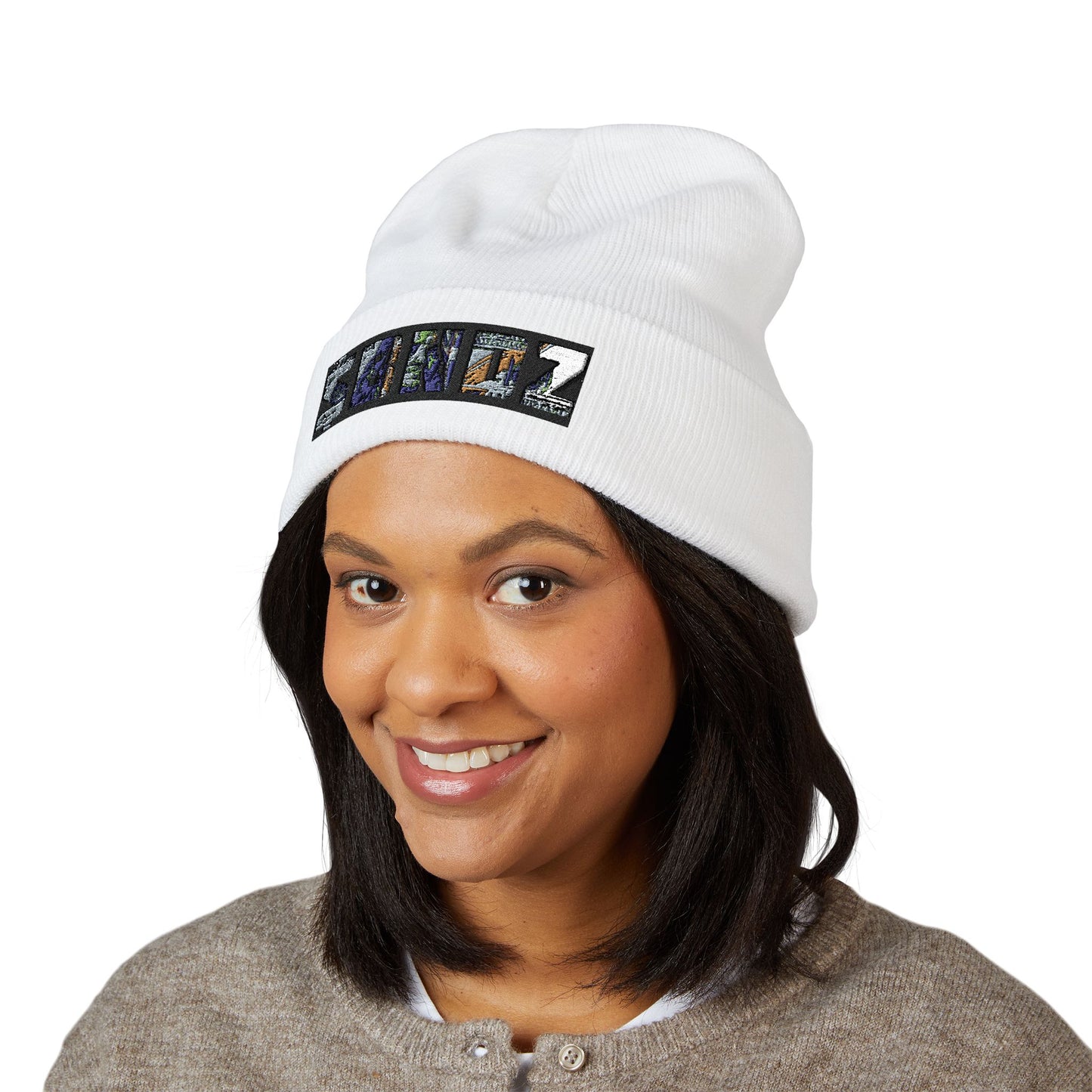 Vintage Urban Style Embroidered Beanie | Classic Cuffed Knit Hat