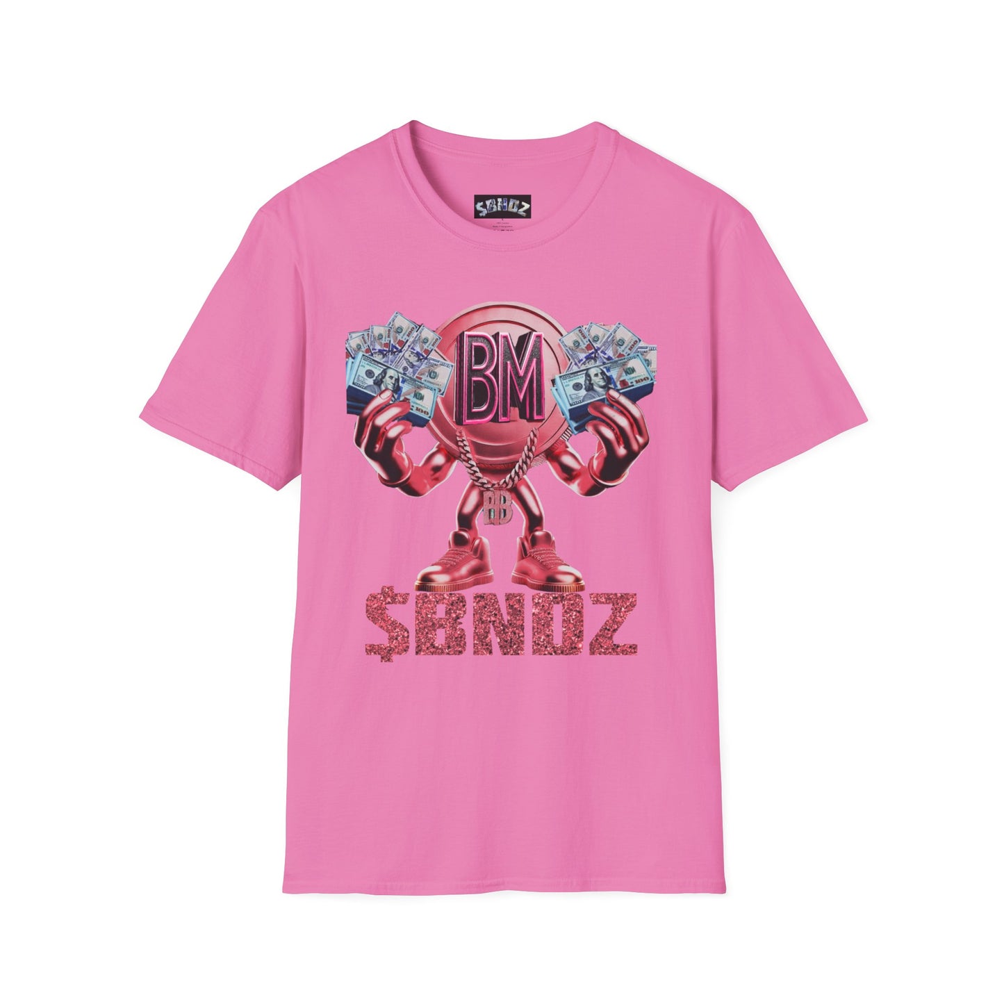 Pink $BNDZ Unisex Softstyle T-Shirt - Fun Graphic Tee for Money Lovers