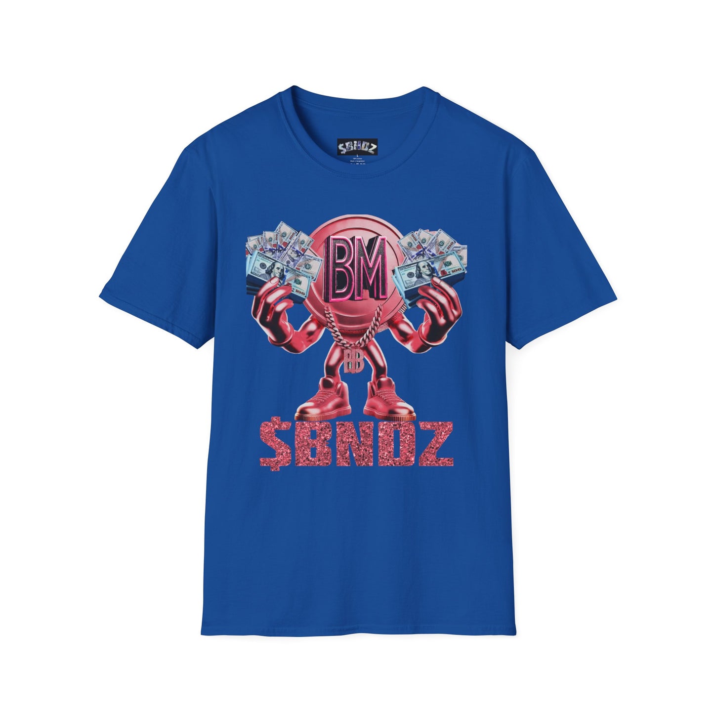 Pink $BNDZ Unisex Softstyle T-Shirt - Fun Graphic Tee for Money Lovers